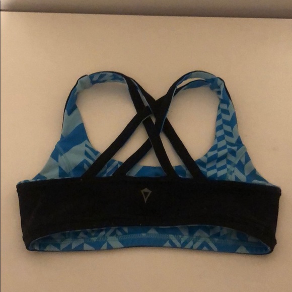 girls blue design and black reversible sports bra - Picture 4 of 4